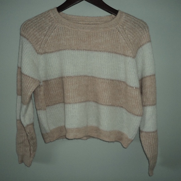 ONLY Striped Cable Knit Sweater - Picture 1 of 3